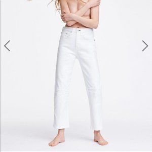 Rag & Bone White Maya High-Rise Ankle Straight